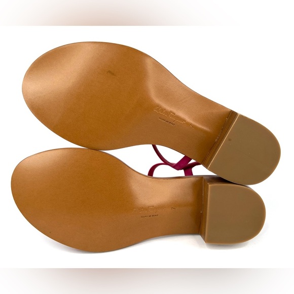 Salvatore Ferragamo Tremiti Gancini Chain Logo Pink Suede Ankle Strap Sandals 7 - Picture 7 of 13